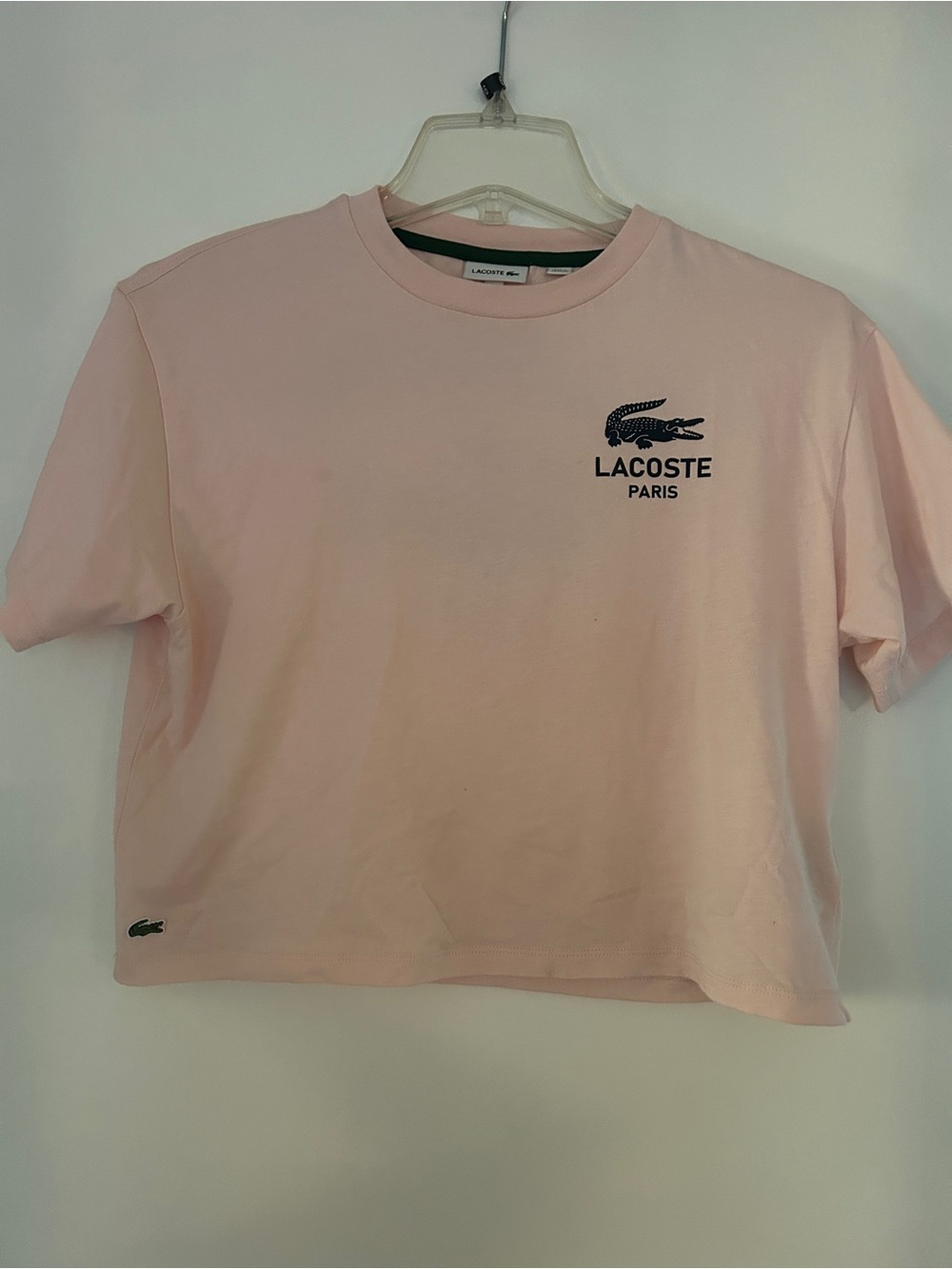 Lacoste Light Pink Crewneck Tee with Navy Logo